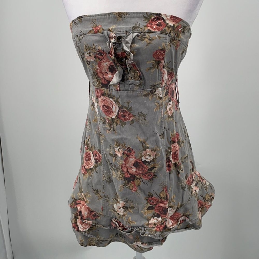 Y2K Vintage Floral Strapless Dress